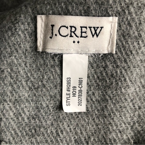 J. Crew Classic Plaid Heather Dusk Gray Ivory Scarf - Picture 7 of 13